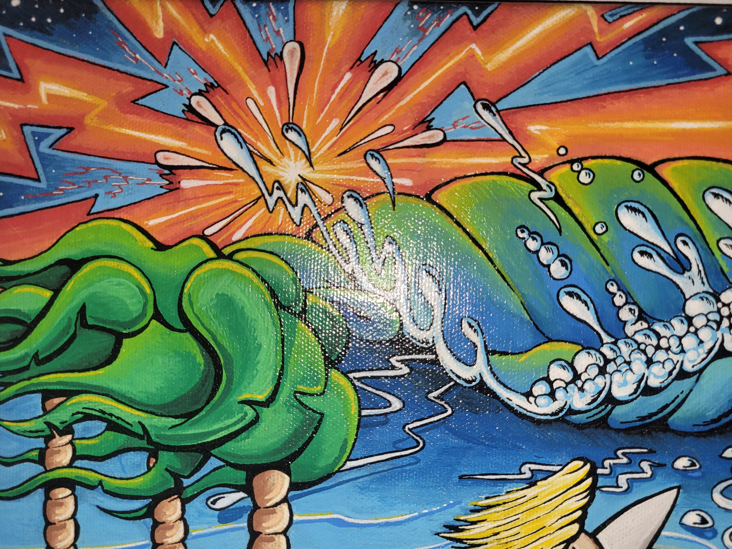 Surfer girl original artwork - Mathew Swift