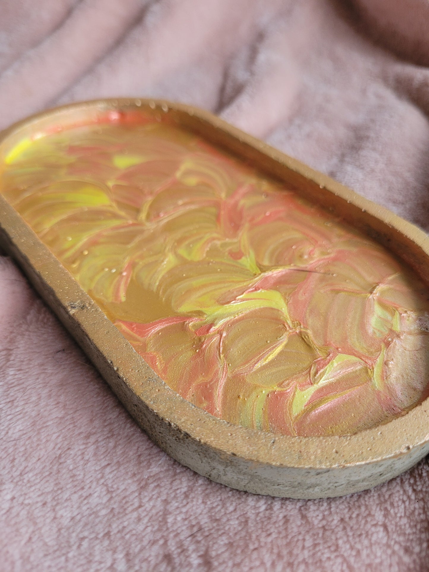 Golden Solstice Oval trinket dish