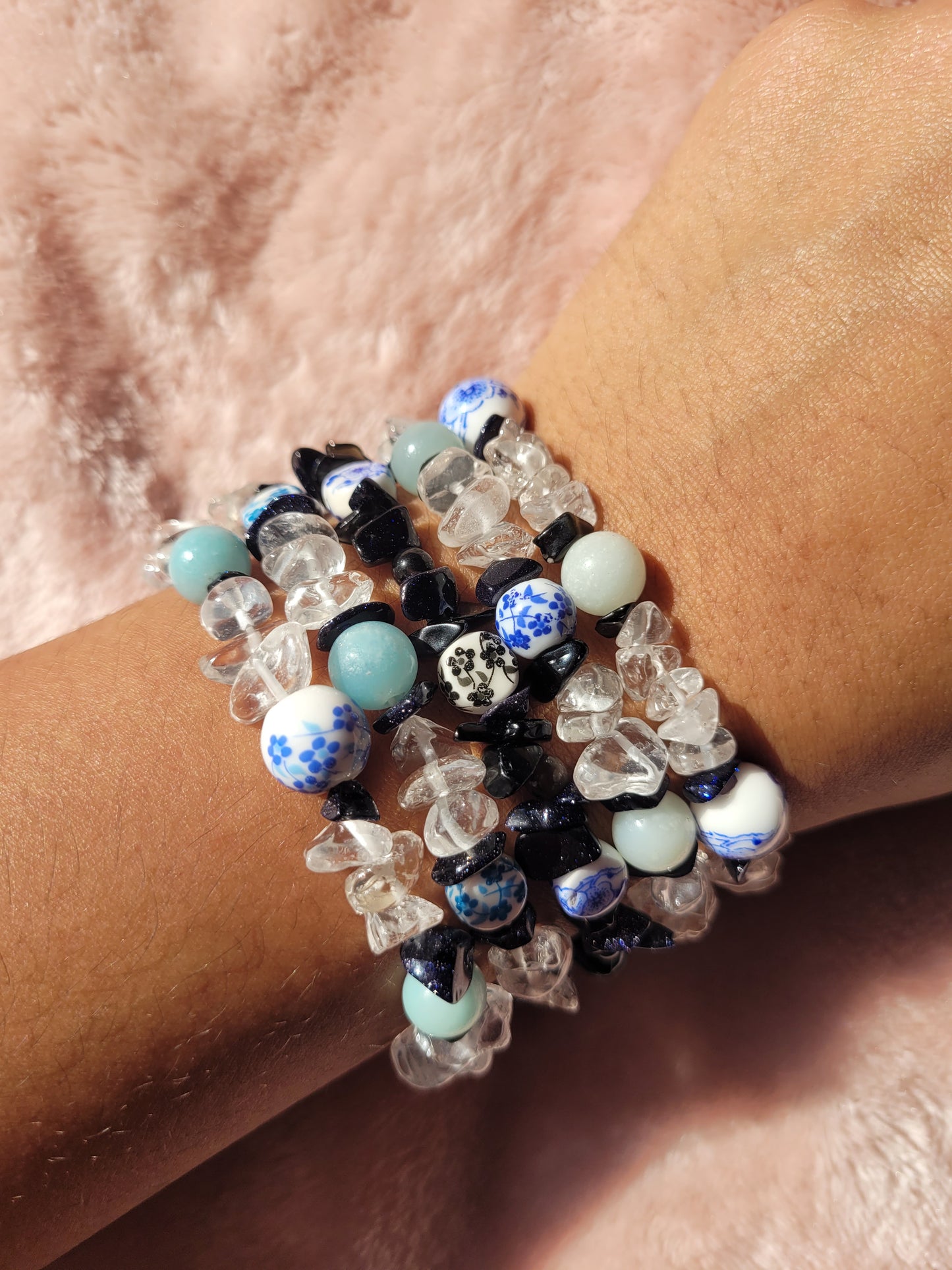 Blue china: Moonlit Bracelets ~ Vitality, Truth, Clarity & Protection