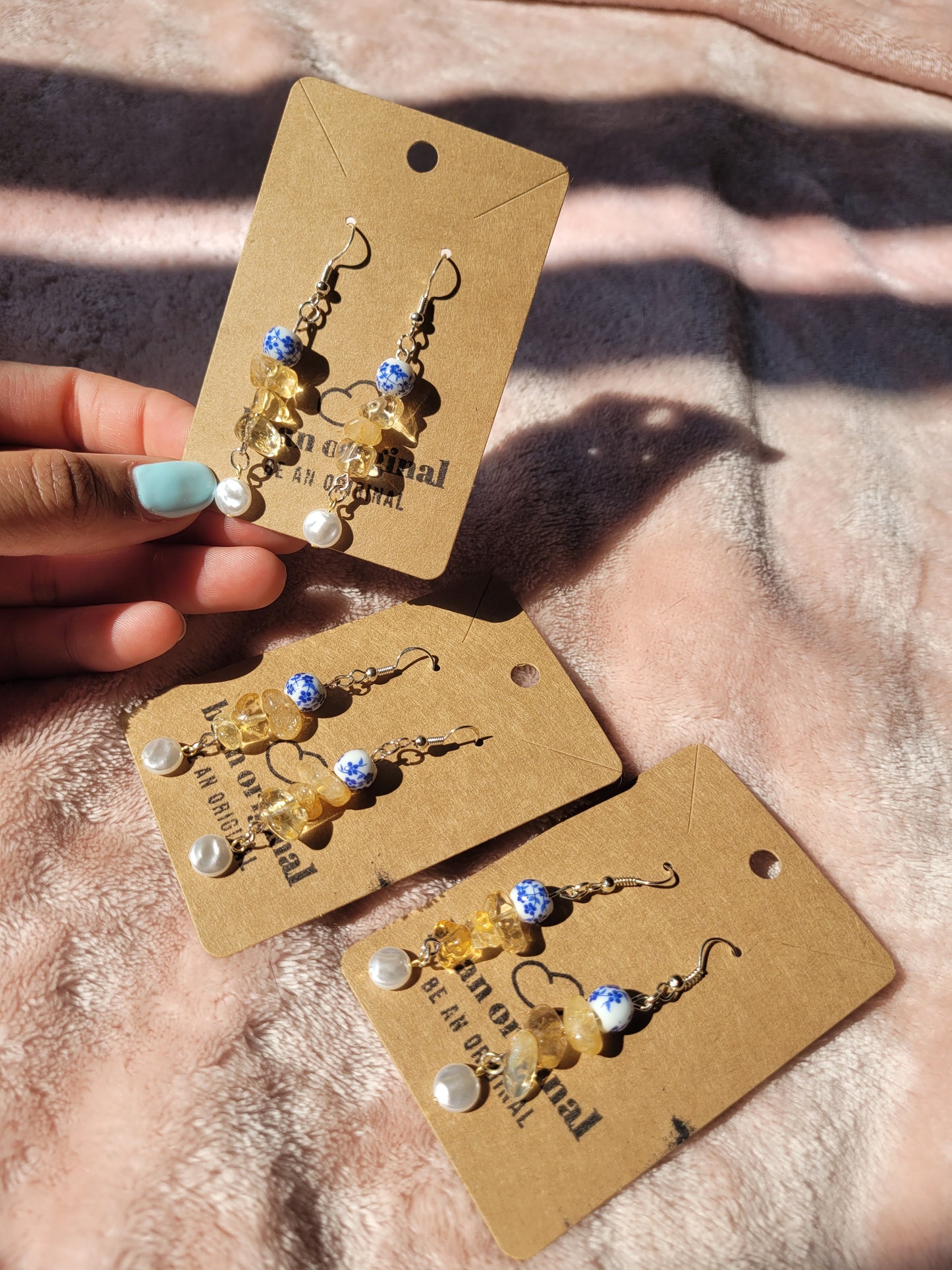 Blue China: Sunshine Earrings ~ Happiness
