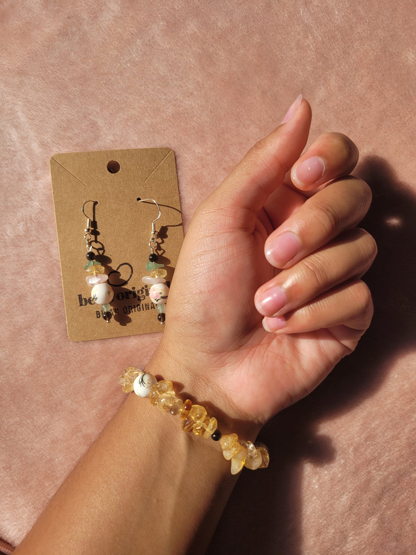 Motley Bloom: Earrings & Bracelet Set ~ Happiness, Prosperity, Love & Protection