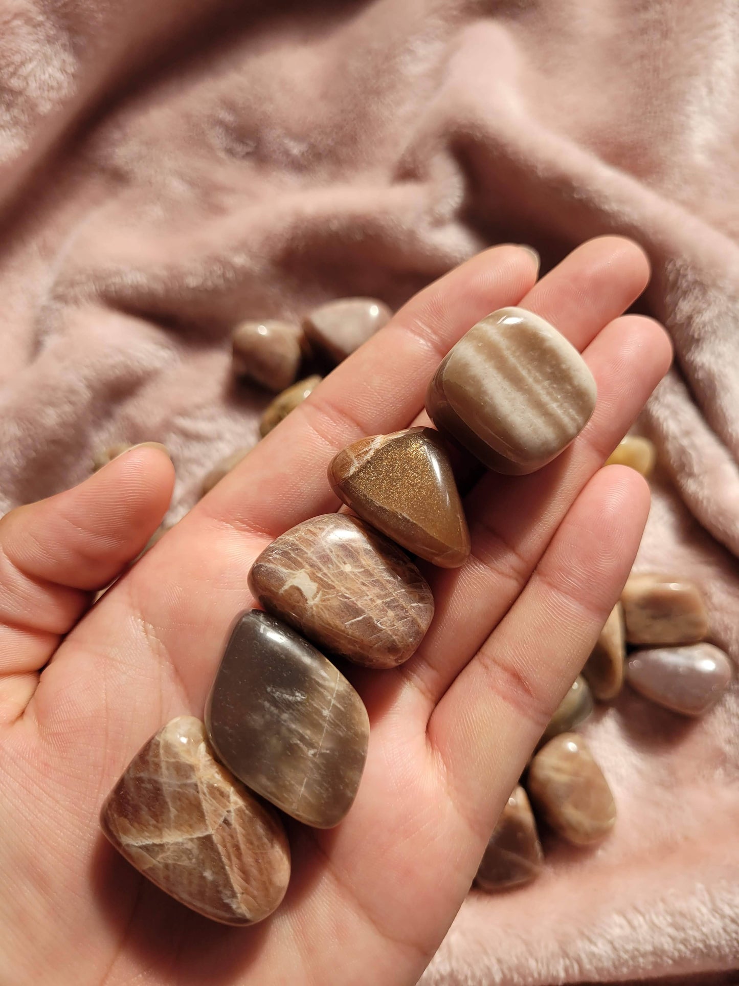 Pink Moonstone tumble
