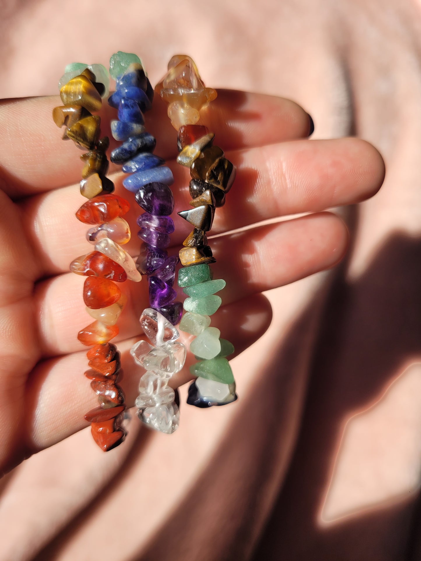 Chakra chip bracelet