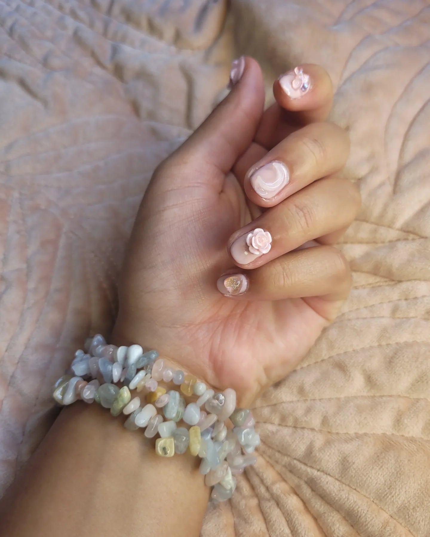 Morganite chip bracelet